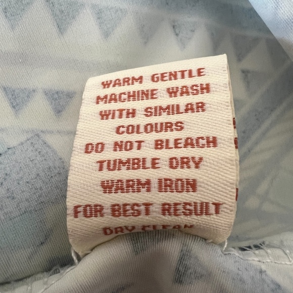 Aryeh Anthropologie Sz Small Geometric  Shift Dress Green Blue Flare Sleeve - Picture 5 of 7